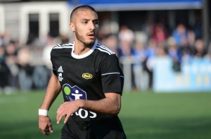 Ayoub Aleesami både scoret og ble utvist mot Ålesund. (Foto: Anders Vindegg)