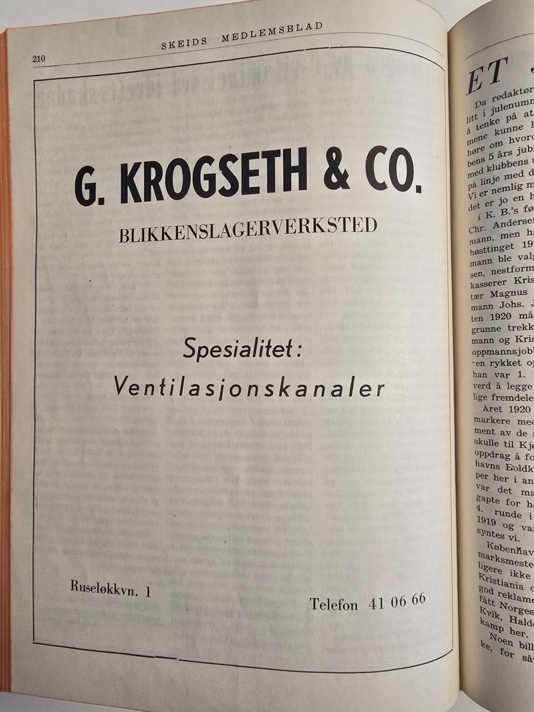 G. Krogseth &amp; Co fast innslag med annonser i Skeidavisa