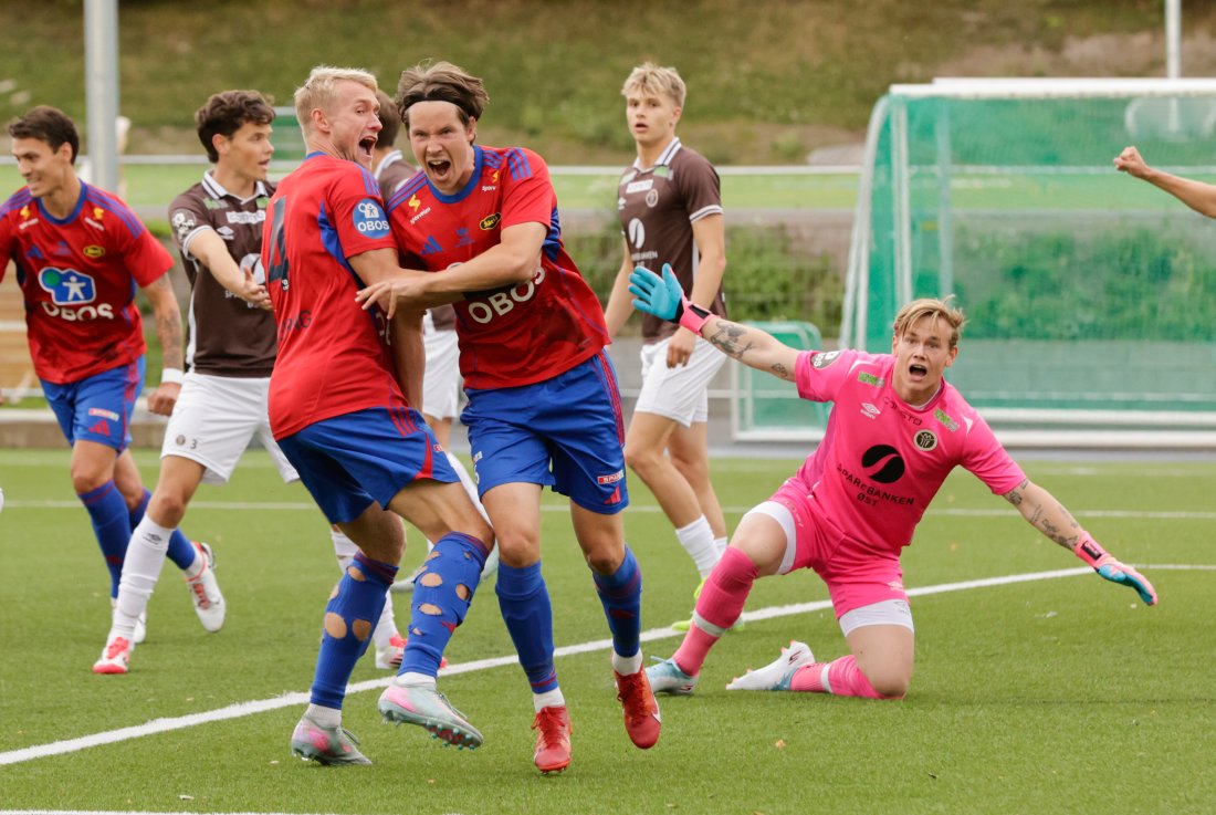 Kristoffer Ødemarksbakken har scoret ledermålet mot Mjøndalen. Foto: Vidar Ruud.