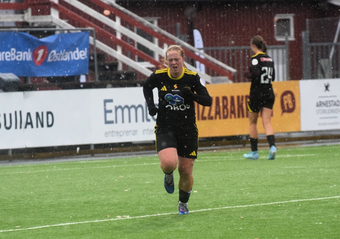 Mille Anker-Berre kom inn i andre omgang og var meget god i det ufyselige været.