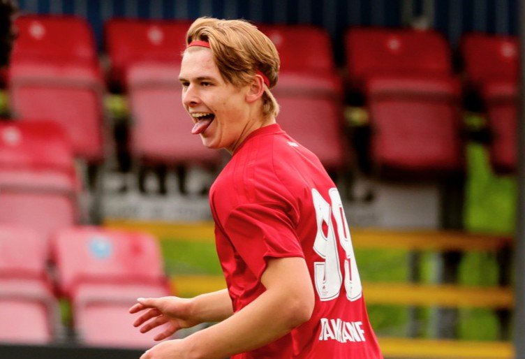 David Bakkane scorer det første målet. Arkivfoto: Vidar Ruud.